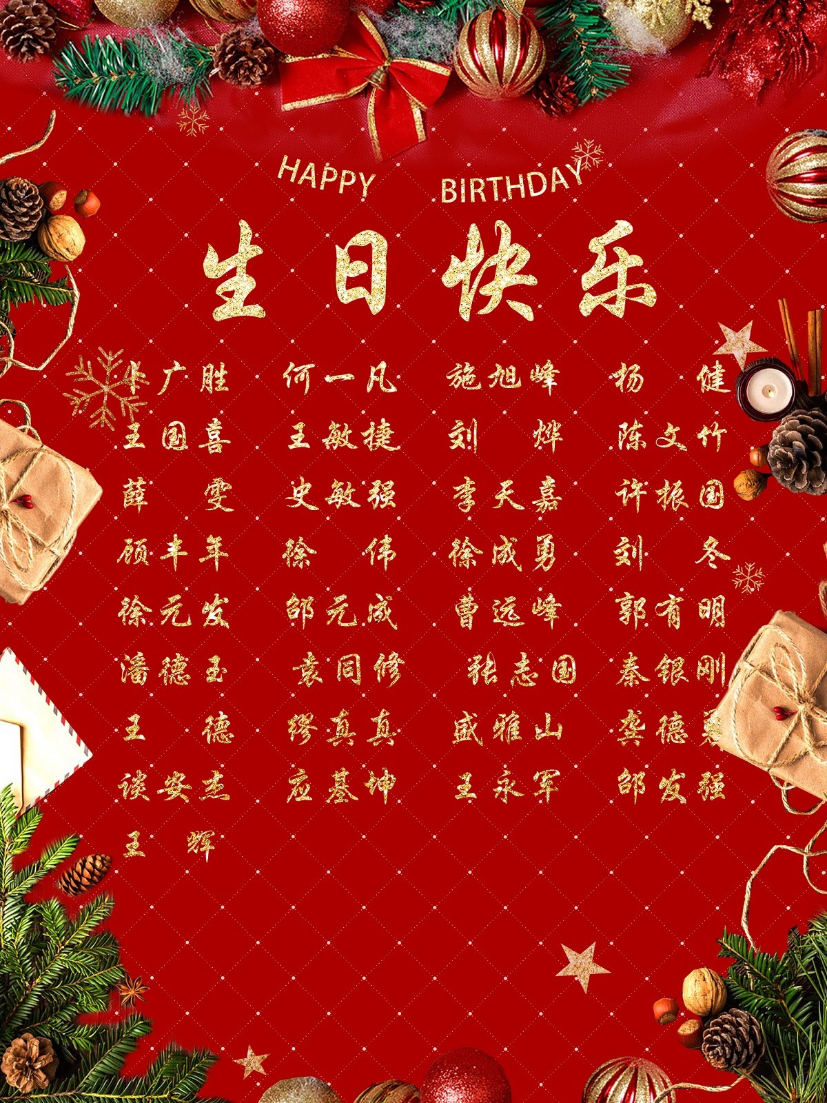 【生日祝福】恭祝12月生日的員工生日快樂！