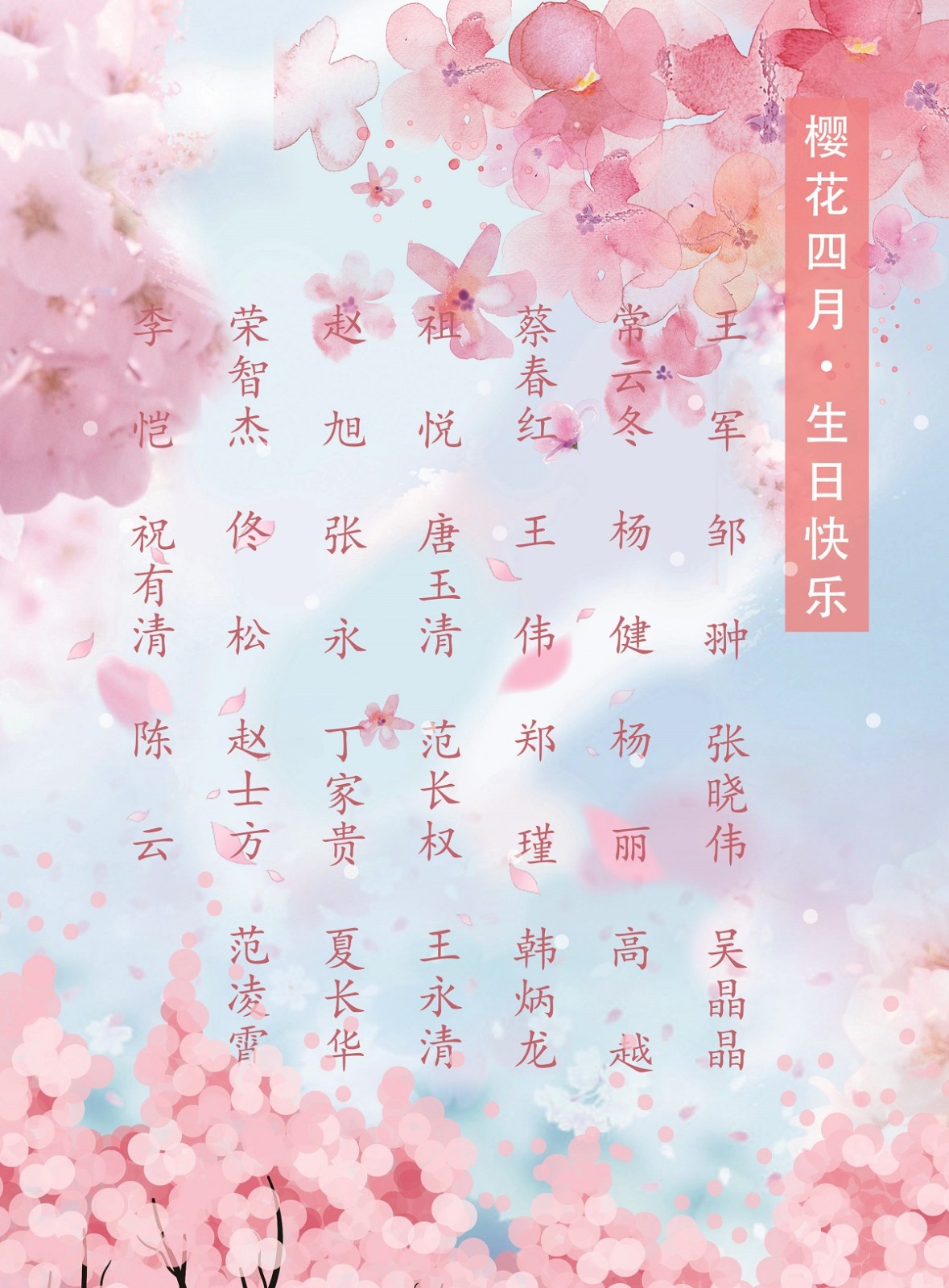 【生日祝?！抗ё?4月生日的員工生日快樂！