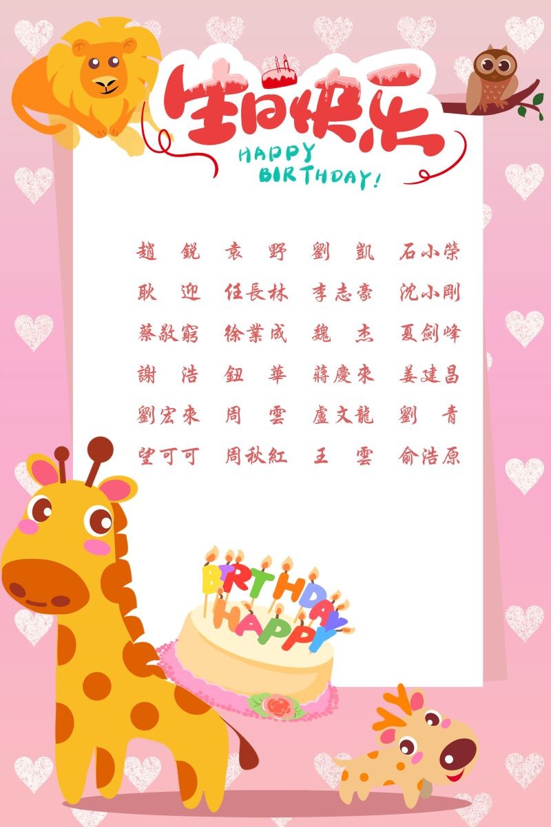 【生日祝?！抗ё?8月生日的員工生日快樂！
